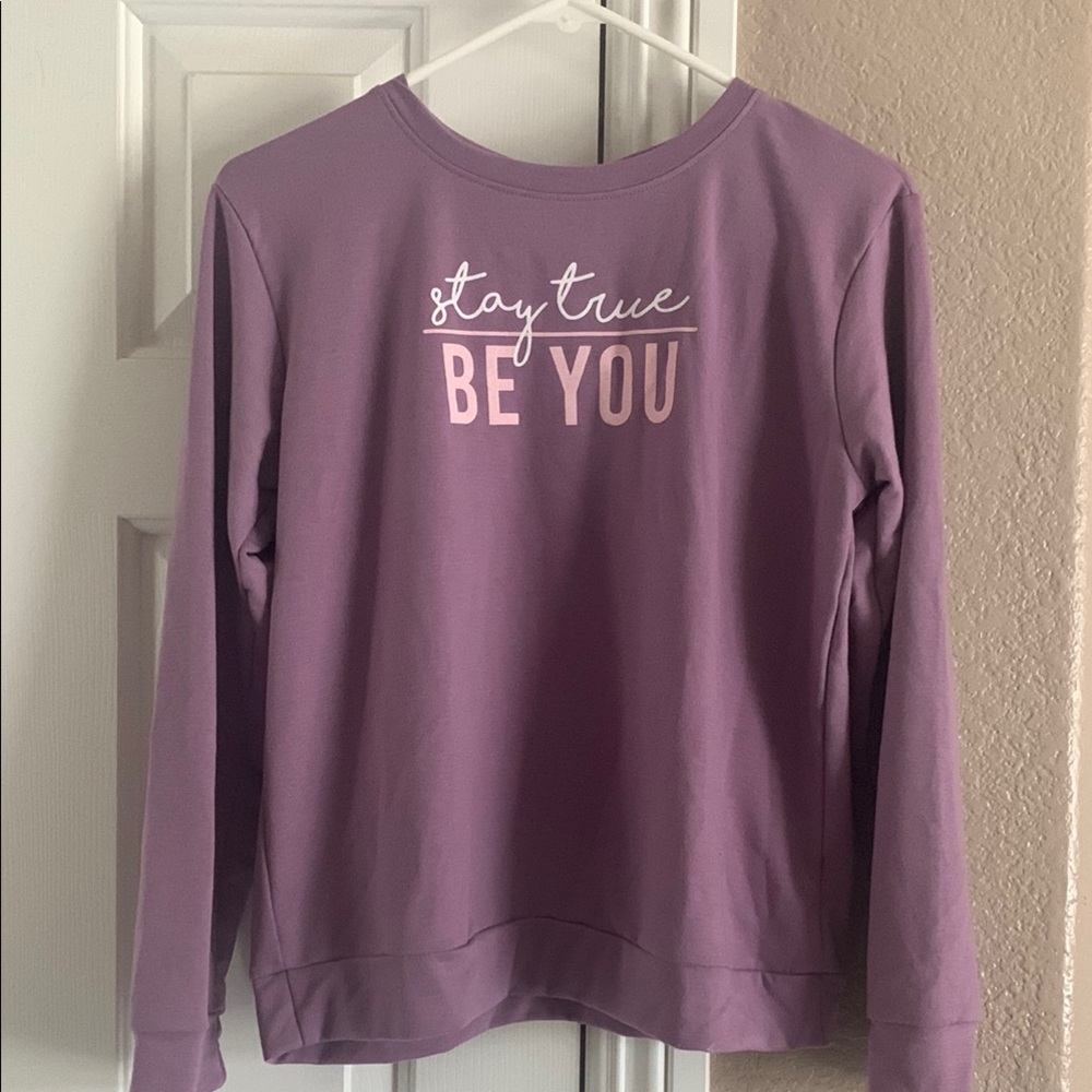 Girls Purple Graphic Sweatshirt and matching shorts